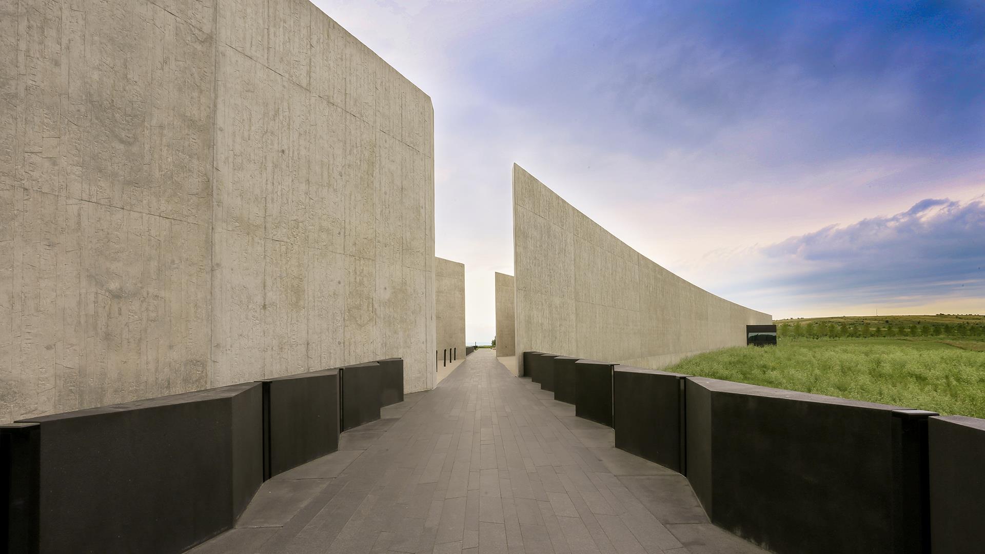 A walkway at the national memorial