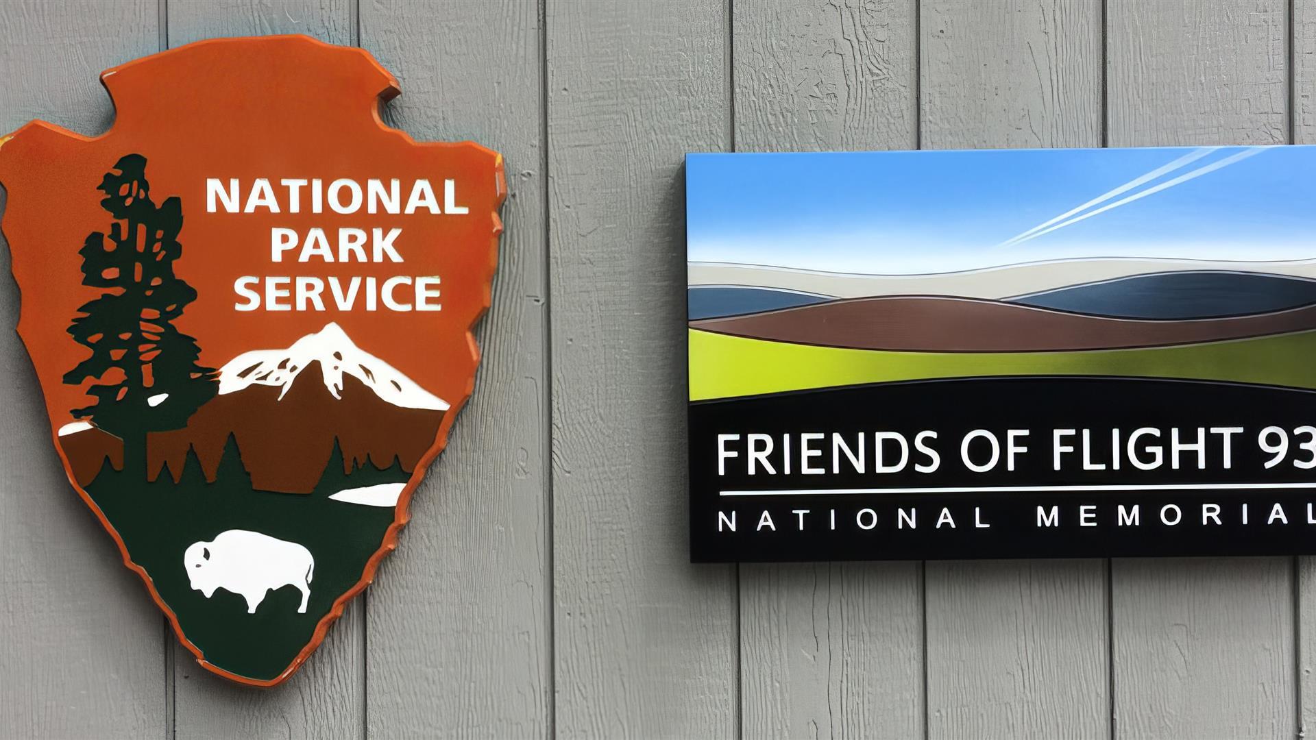 national park service logo and friends of flight 93 logo side by side